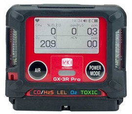 RKI GX-3R Moniteur de gaz professionel avec communication sans fil, O&lt;sub&gt;2&lt;/sub&gt;/CO-