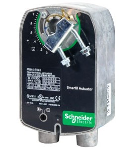 Schneider Electric MS40-7043 SmartX Direct Coupled Damper Actuator, 35 lb-in, 2 to 10 VDC, 24 VAC/DC-