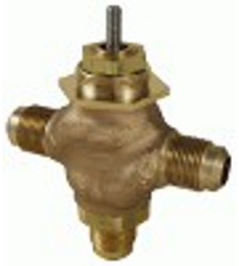 Schneider Electric VB-7312-0-4-02 3-Way Brass Trim Mixing Globe Valve Body with 5/8&amp;quot; OD 45&amp;deg; SAE flared, 0.5&amp;quot;, 2.2 Cv-