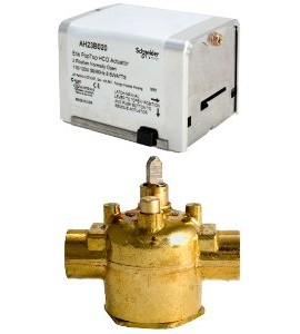 Schneider Electric VS2427H24A020 Erie PopTop Steam Control Valve with Actuator, 1", 2-way, NPT, 8CV, brass-