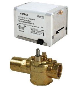 Schneider Electric VT2212H13B020 Erie PopTop General Control Valve with Actuator, 1/2&quot;, 2-way, sweat, 2.5CV, brass-