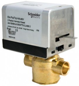 Schneider Electric VT2317G13A020 Erie PopTop General Control Valve with Actuator, 3/4", 2-way, sweat, 7.5CV, brass-