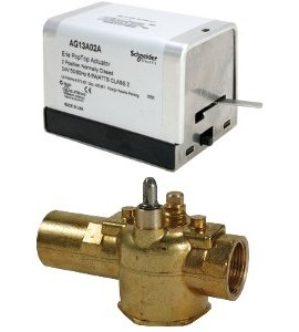 Schneider Electric VT2343G13A020 Erie PopTop Vanne de r&amp;eacute;gulation g&amp;eacute;n&amp;eacute;rale avec actionneur, 19.05 mm, 2 voies, &amp;eacute;vasement invers&amp;eacute; (r&amp;eacute;novation), 3.5CV, laiton-