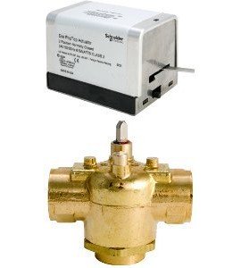 Schneider Electric VT3427G13A020 Erie PopTop Vanne de r&amp;eacute;gulation g&amp;eacute;n&amp;eacute;rale avec actionneur, 25.4 mm, 3 voies, NPT, 8CV, laiton-