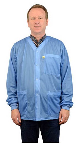 SCS 770010 Smock Jacket with Knitted Cuffs, Blue, XSmall-