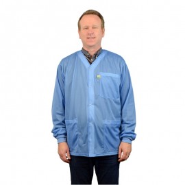 SCS 770017 Smock Jacket with knitted cuffs, blue, 4XL-
