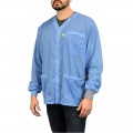 SCS 770102 3-Pocket Dual-Wire Smock Jacket with Knitted Cuffs, Medium, Blue-
