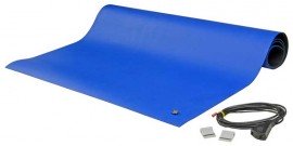 SCS 8841 Static Dissipative Rubber Table Runner, Blue, 2&#039; x 24&#039;-