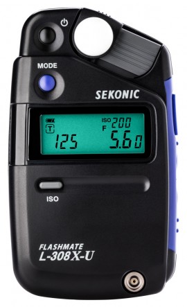 Sekonic FLASHMATE L-308X-U Light Meter, 0 to 19.9 EV, 2.5 to 190,000 lux-