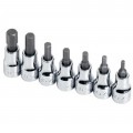 SK Tools 19723 Hex Bit Socket Set, 3/8" SAE Drive, 7-pack-