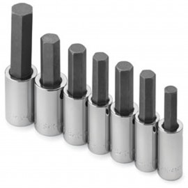 SK Tools 41227 Hex Bit Socket Set, 1/2" drive, 7-pack fractional-