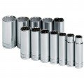 SK Tools 4812 Ensemble de douilles, prise 12.7 mm, lot de 12-