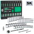 SK Tools SK01455-216P Ensemble de douilles &amp;agrave; 6 pans, prise 9.52 mm, lot de 51-