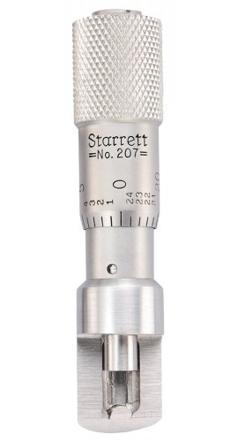 Starrett 207Z Stainless-Steel Can Seam Micrometer with snub nose for aerosol cans, 0 to 0.375", 0.001" graduation-