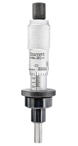 Starrett 261L Plain Thimble Micrometer Head, 0 to 1.5", 0.001" graduation-