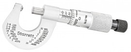 Starrett 576XR Rounded Anvil Micrometer, 0 to 0.5" range, 0.001" graduations-