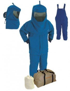 Steel Grip AGW40KA-JB-9-L Veste Arc Gear, salopette &amp;agrave; bavette et cagoule avec ensemble d'air, grand, gants de taille 9-