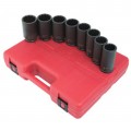 Sunex 2835 Jeu de douilles &amp;agrave; chocs profondes &amp;agrave; 12 pans pour &amp;eacute;crous de fus&amp;eacute;e, prise 1/2&amp;quot;, lot de 8-