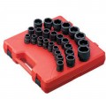Sunex 4692 Metric Impact Socket Set, 3/4" Drive, 26-pack-
