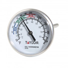 Taylor 5976N Thermom&amp;egrave;tre &amp;agrave; tests de sol, 4&amp;quot; tige-