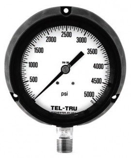 Tel-Tru 10 Solid Front Process Pressure Gauge, 30 to 0 to 30 psi, 4&amp;frac12;&amp;quot;-