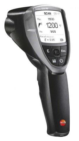 Testo 835-T2 Infrared Thermometer, 50:1 Optics, Type K,  -10 to +1500 &amp;deg;C-