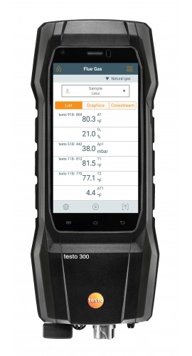 Testo 300 Ensemble Version Fum&amp;eacute;e analyseur de gaz de combustion avec Bluetooth, 4000 ppm-