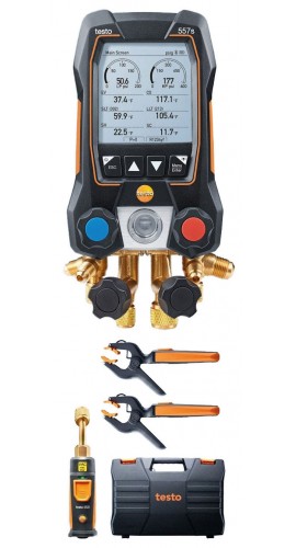 Testo 557s Ensemble collecteurs num&amp;eacute;riques intelligents avec sondes de temp&amp;eacute;rature et de vide sans fil, -14 &amp;agrave; 870 psi-