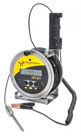 ThermoProbe TP7D-25M-AW-MM Intrinsically Safe Petroleum Gauging Thermometer with asphalt weight probe, -40 to 400&amp;deg;F, 25 m-
