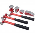Titan 15084 Autobody Hammer Set, 7-piece, fiberglass handles-