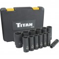 Titan 42404 Metric Deep Impact Socket Set, 1/2&amp;quot; drive, 14-Piece-