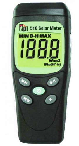 TPI 510 Solar Irradiance Meter, 0 to 1,000W/m&amp;sup2; (0 to 634BTU)-