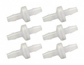 Traceable 3297 Chemical-Resistant Check Valves, 0.25&quot;, 6-Pack-