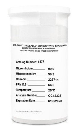 Traceable 4176 One-Shot Conductivity Standards, 6-Pack, 100 &amp;mu;S-