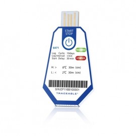 Traceable 6471 Thermom&amp;egrave;tre enregistreur de donn&amp;eacute;es &amp;agrave; usage unique, 1 min/10 jours, 2 &amp;agrave; 8&amp;deg;C, lot de 40-