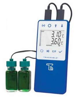 Traceable 6500 Wi-Fi Data Logging Refrigerator/Freezer Thermometer with 2 bottle probes-
