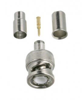 Triplett 305-21TP Male BNC Crimp/Crimp Connector, 50 &amp;ohm;, 10-pack-