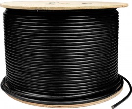 Triplett CAT6AU-1000BK CAT6A UTP Data Cable, 23 AWG, 1000', black-