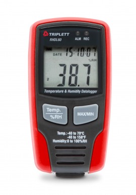 Triplett RHDL60 Humidity and Temperature Data Logger, -40 to 1587&amp;deg;F, 16,000 readings-