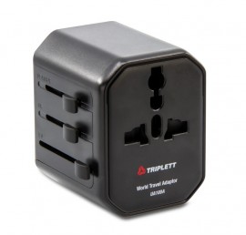 Triplett UA100A World Travel Adapter with USB-A and USB-C, 10 A, 2500 W-