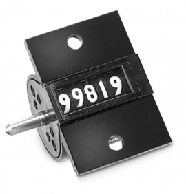 Trumeter S&amp;eacute;rie 14 Totalisateur de course m&amp;eacute;canique avec bras de levier AX7, bo&amp;icirc;tier carr&amp;eacute; et montage sur panneau, c&amp;ocirc;t&amp;eacute; gauche, vers le haut-