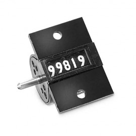 Trumeter 14 Series Stroke Totalizing Counter with AX7 lever arm, round case and panel mounting, right-hand, top-coming-