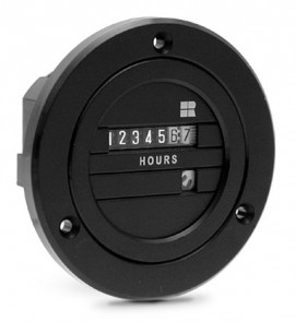 Trumeter 731-0046 DC Hour Meter with Running Indicator, 10 to 80 VDC, 3-Hole Round-