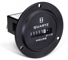 Trumeter 732-0001 compteur horaire CC totalement &amp;eacute;tanche, 10 &amp;agrave; 80 VCC, rond &amp;agrave; 3 trous-