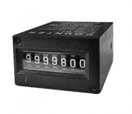 Trumeter E760 Series Non-Reset Totalizing Counter, 12 V DC, 25 CPS, M3 threads, rear mount with terminal pins-