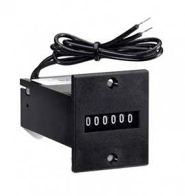 Trumeter 4916 Series 6-Digit Non-Reset Totalizing Counter, 12 V DC, diode suppression, flange mount-