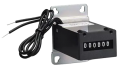 Trumeter 4916 Series 6-Digit Non-Reset Totalizing Counter, 24 V AC, 000000 set, 16" lead wires, combo front and V-base mount-