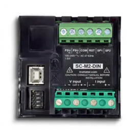 Trumeter SC-M2-DIN Conditionneur de signal M2 pour montage sur rail DIN, jusqu'&amp;agrave; 5 A, 600 V CA/CC, et 2 &amp;agrave; 400 Hz, alimentation 100 &amp;agrave; 240 V CA-