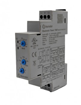 Trumeter TS Series Timer Switch Relay, 12 to 240 V AC/DC, multi function, 1 C/O, DIN rail-