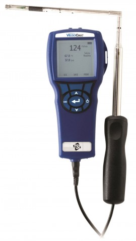 TSI 9565-A VelociCalc Multi-Function Ventilation Meter with articulated probe, 0 to 9999 ft/min, -15 to 15 inH&lt;sub&gt;2&lt;/sub&gt;O-